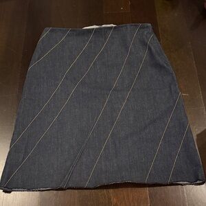 DKNY Dark Blue Denim Pencil Skirt with Stitch Accents, a-line
Vintage